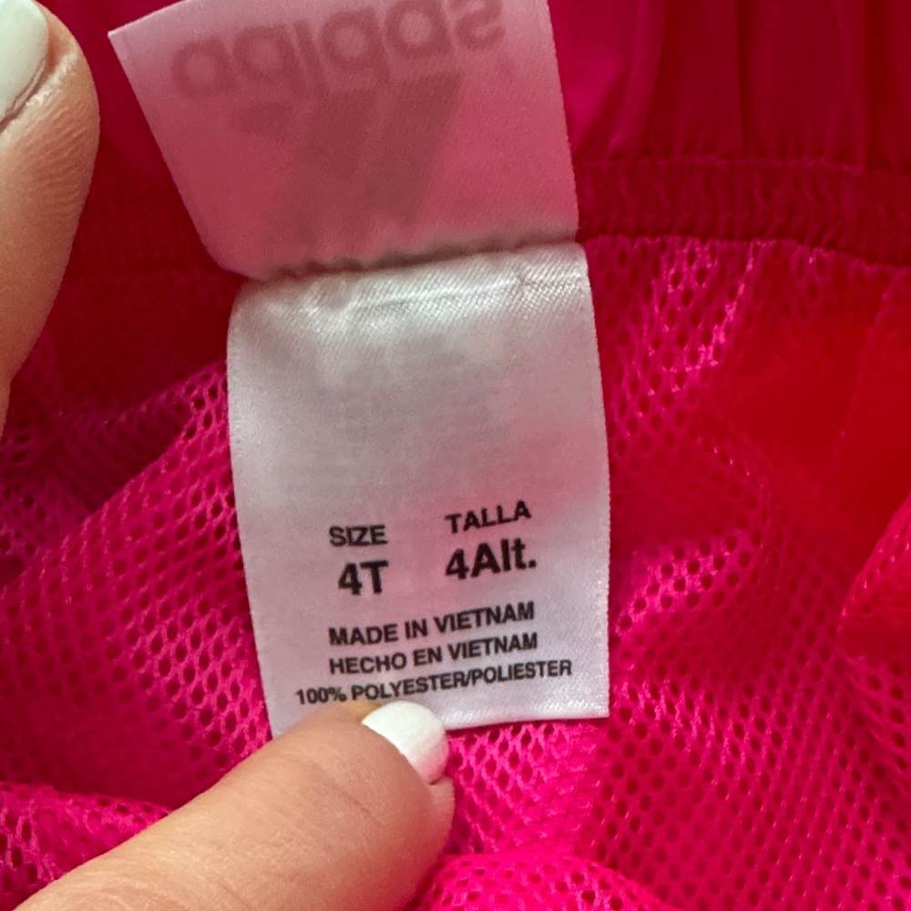 Adidas Kids Bright Pink Warm Up Pants - Picture 2 of 4